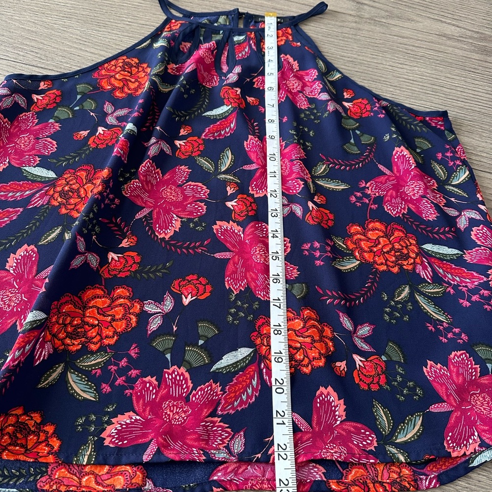 Papermoon Floral Halter Tank Top 2-Pack Navy Tropical Print XLP - Picture 8 of 10